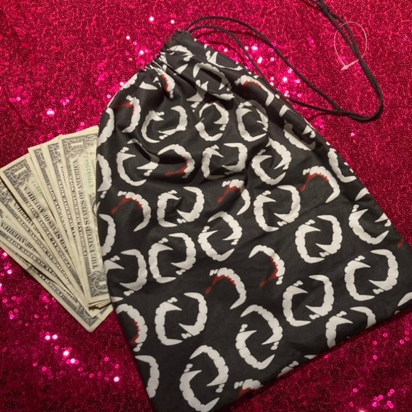 Vampire Fangs Bite Death Kiss Stripper Money Bag Dancewear Club Rave goth emo - Picture 9 of 14